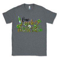 Charcoal Heather one lucky nurse Classic Tee - BarkalooDesign