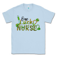 Dusty Blue one lucky nurse Classic Tee - BarkalooDesign