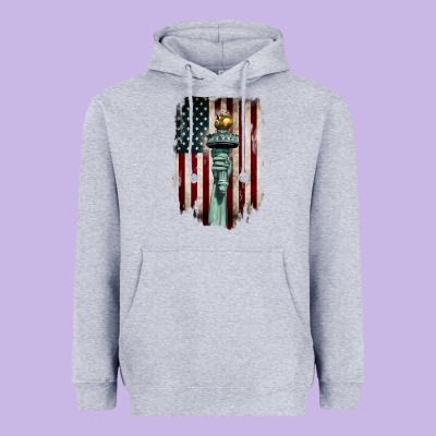 Statue Of Liberty Torch Heavyweight Hoodie Designed By Barkaloodesign