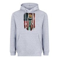 Heather Grey statue of liberty torch Heavyweight Hoodie - BarkalooDesign