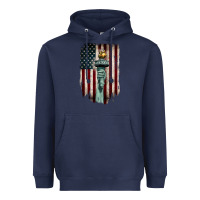 Navy statue of liberty torch Heavyweight Hoodie - BarkalooDesign
