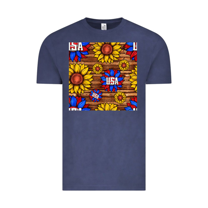 Usa Sunflower Seamless Pattern Vintage Tee by BundleAndBundleShop | Teevron