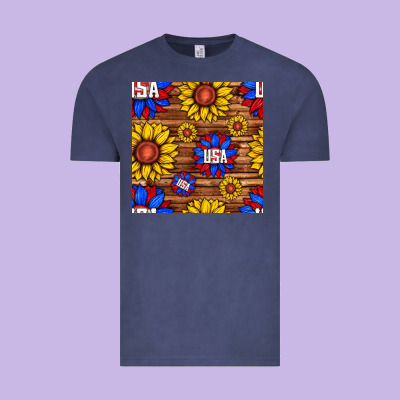 Usa Sunflower Seamless Pattern Vintage Tee Designed By Bundleandbundleshop