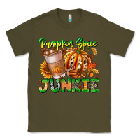 Army Green Pumpkin Spice Junkie Classic Tee - CowhideDigitalArt
