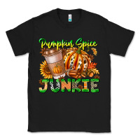 Black Pumpkin Spice Junkie Classic Tee - CowhideDigitalArt