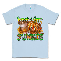 Dusty Blue Pumpkin Spice Junkie Classic Tee - CowhideDigitalArt