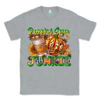 Heather Grey Pumpkin Spice Junkie Classic Tee - CowhideDigitalArt