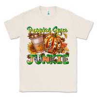 Natural Pumpkin Spice Junkie Classic Tee - CowhideDigitalArt