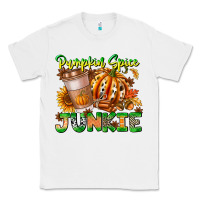 White Pumpkin Spice Junkie Classic Tee - CowhideDigitalArt