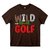 Chocolate Brown wild about golf Heavy Core Tee - Zillion Design Studio