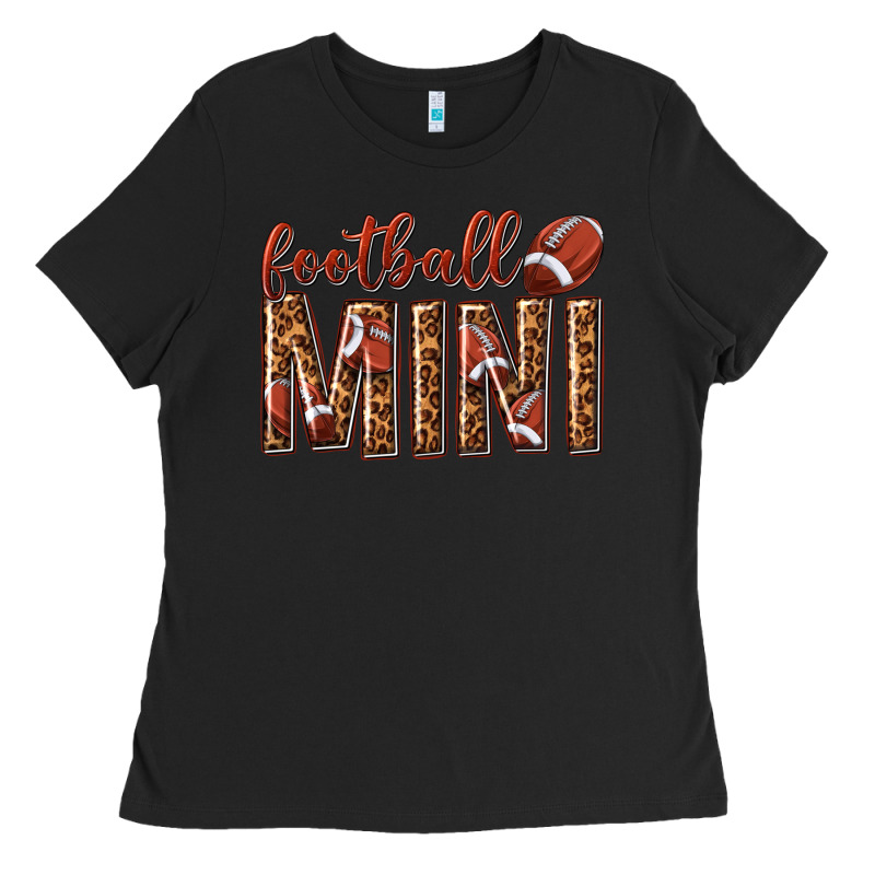 Football Mini With Leopard Ladies Tee by texasbilliewilder | Teevron