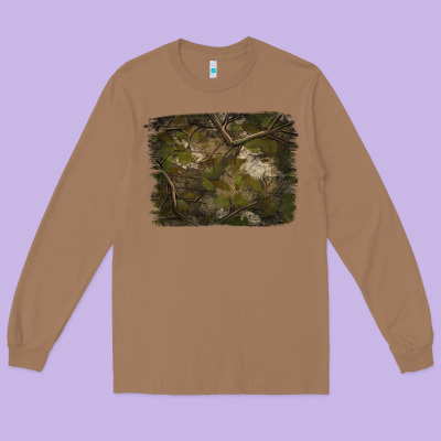 Green Hunter Camouflage Pattern Brushstroke Long Sleeve Tee Designed By Jasminsmagicworld