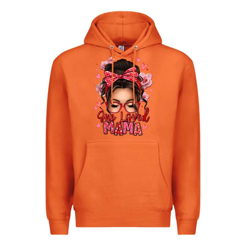 One Loved Mama Messy Bun Premium Hoodie by texasbilliewilder | Teevron