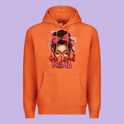 One Loved Mama Messy Bun Premium Hoodie Designed By Texasbilliewilder