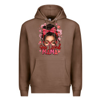 Chestnut one loved mama messy bun Premium Hoodie - texasbilliewilder