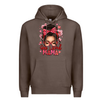 Coffee one loved mama messy bun Premium Hoodie - texasbilliewilder