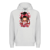 Dove Grey one loved mama messy bun Premium Hoodie - texasbilliewilder