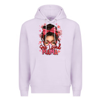 Lilac one loved mama messy bun Premium Hoodie - texasbilliewilder