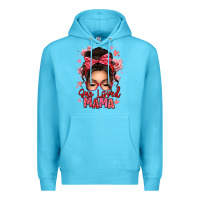 Ocean Blue one loved mama messy bun Premium Hoodie - texasbilliewilder