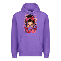Purple one loved mama messy bun Premium Hoodie - texasbilliewilder
