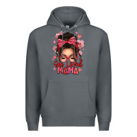 Rock one loved mama messy bun Premium Hoodie - texasbilliewilder