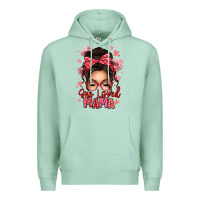 Seafoam one loved mama messy bun Premium Hoodie - texasbilliewilder