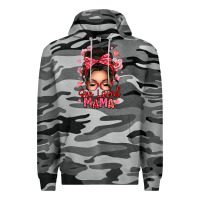 Slate Camo one loved mama messy bun Premium Hoodie - texasbilliewilder