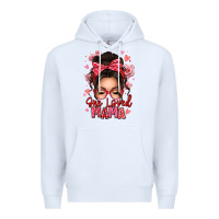 White one loved mama messy bun Premium Hoodie - texasbilliewilder