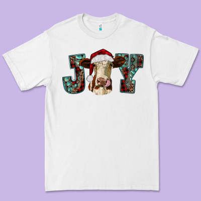 Christmas Joy With Heifer Cow Premium Tee Designed By Ranaportraitstore