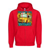 Red student delivery specialist Zipper Hoodie - NancyCooperArtShop