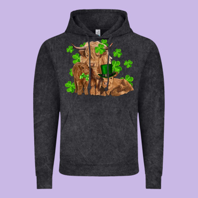 St Patrick's Day Cow Family Vintage Hoodie Designed By Ranaportraitstore