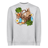 Easter Bunny In Basket Wıth Carrot And Eggs Heavyweight Sweatshirt | Teevron