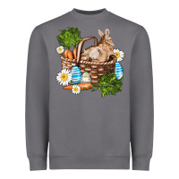Storm easter bunny in basket wıth carrot and eggs Heavyweight Sweatshirt - AdoDesignShop