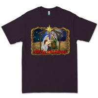 Plum merry christmas holy family Premium Tee - RanaPortraitStore