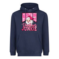 Navy pink Christmas junkie Santa Claus Heavyweight Hoodie - Jasminsmagicworld
