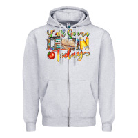 Heather Grey yall gonna learn today Zipper Hoodie - NancyCooperArtShop