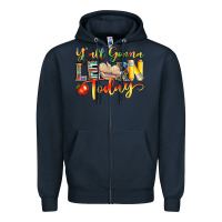 Navy yall gonna learn today Zipper Hoodie - NancyCooperArtShop