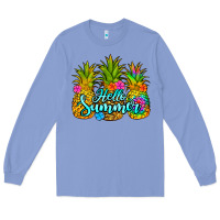 Colony Blue hello summer pineapple Long Sleeve Tee - Jasminsmagicworld