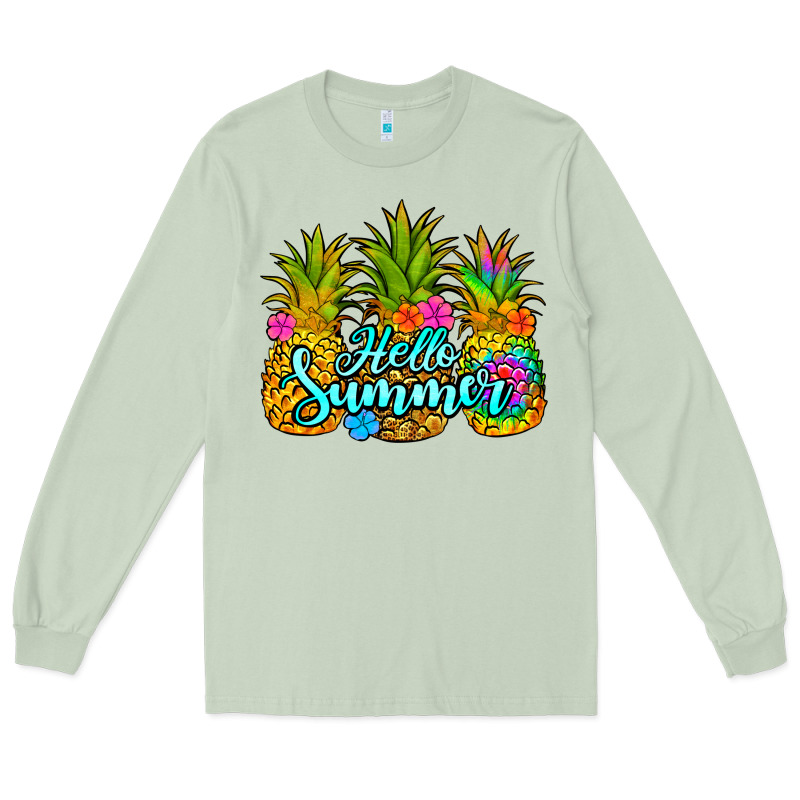 Hello Summer Pineapple Long Sleeve Tee by Jasminsmagicworld | Teevron