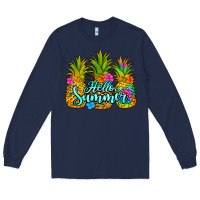 Navy hello summer pineapple Long Sleeve Tee - Jasminsmagicworld