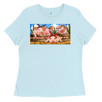 Baby Blue Pig Farm Ladies Tee - RanaPortraitStore