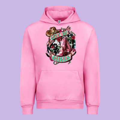 Let's Go Girl's Cowboy Boots Urban Hoodie Designed By Howdyjamesfarm