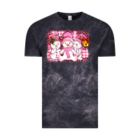 Cloud Black chillin pink   with my snowmies  ado Vintage Tee - AdoDesignShop