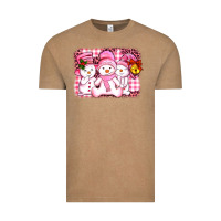 Vintage Coffee chillin pink   with my snowmies  ado Vintage Tee - AdoDesignShop