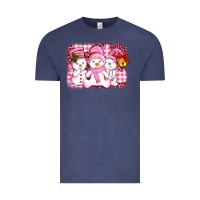 Vintage Denim chillin pink   with my snowmies  ado Vintage Tee - AdoDesignShop