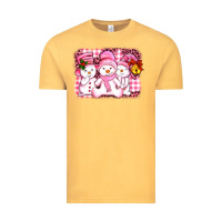 Vintage Mustard chillin pink   with my snowmies  ado Vintage Tee - AdoDesignShop