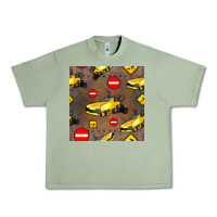 Oil Green asphalt paver seamless pattern Urban Heavy Tee - BundleAndBundleShop