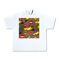 White asphalt paver seamless pattern Urban Heavy Tee - BundleAndBundleShop