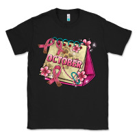 Black pink cancer ribbon and october calendar Classic Tee - AdoDesignShop
