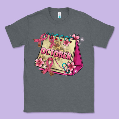 Pink Cancer Ribbon And October Calendar Classic Tee Designed By Adodesignshop